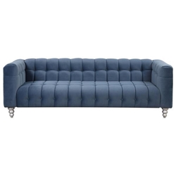 Nyranda 89" Modern Sofa - Dutch Fluff Upholstered - Blue 