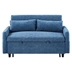 Volana 55" Loveseat Sofa Bed - Adjustable Backrest - Blue Microfiber Fabric