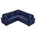 Taylune 82" Navy Blue L-Shape Sleeper Sofa with Velveteen Fabric and Wheels