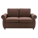 Eltanin 57" Loveseat Sleeper with Twin Size Memory Mattress - Brown Linen Fabric - CAB5078