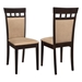 Gabriel Closed Back Dining Side Chair with Cappuccino Finish Frame and Beige Fabric - Set of 2 - COA1092