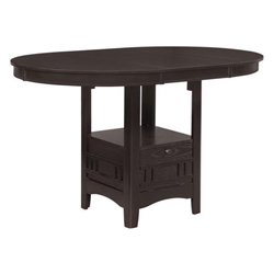 Lavon 42"W x 42"L Oval Extension Counter Dining Table Espresso 