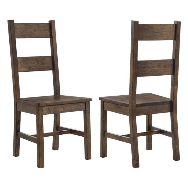 Coleman Dining Side Chair with Rustic Golden Brown Finish Frame - Set of 2 