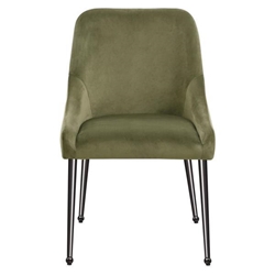 Olive Green Side Chair with Fabric - Olive Finish Frame - Set of 2 