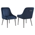 Accent Chairs - Blue Fabric - Set of 2