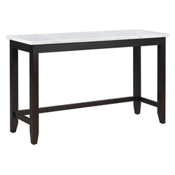 Toby 60"W x 20"L Marble Counter Dining Table - Rustic Espresso 