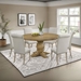 Florence 59" Round 7-Piece Round Dining Table Set Rustic Honey - Beige Fabric - COA1716