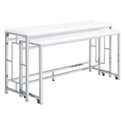 Jackson 18"W x 71"L 5-Piece Multipurpose Counter Height Table Set - White 