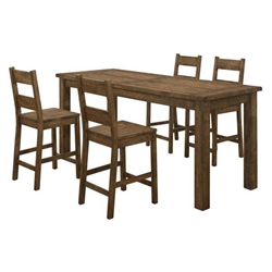 Coleman 5-Piece Counter Height Dining Set - Rustic Golden - Brown 