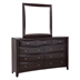 Phoenix 9-Drawer Dresser with Mirror - Cappuccino