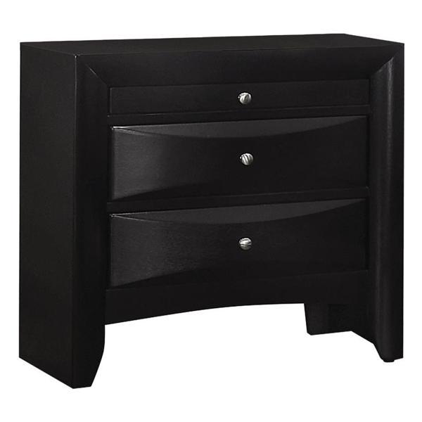 Briana 2-Drawer Nightstand Black 