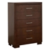 Jessica 5-Drawer Bedroom Chest - Cappuccino