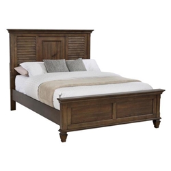 Franco Wood Eastern King Panel Bed Burnished Oak 