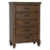 Franco 5-Drawer Bedroom Chest - Burnished Oak