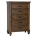 Franco 5-Drawer Bedroom Chest - Burnished Oak - COA1997