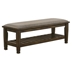 Franco Fabric Upholstered Bench with Shelf - Burnished Oak