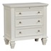 Sandy Beach 3-Drawer Nightstand Cream White