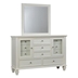 Sandy Beach 11-Drawer Dresser with Mirror - Cream White