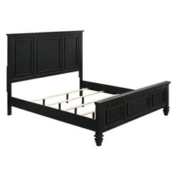 Sandy Beach Wood Queen Panel Bed - Black 