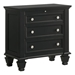 Sandy Beach 3-Drawer Nightstand Black - COA2016