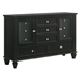 Sandy Beach 11-Drawer Dresser - Black - COA2017