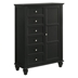 Sandy Beach 8-Drawer Door Chest - Black