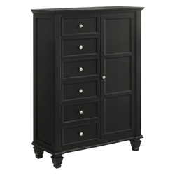 Sandy Beach 8-Drawer Door Chest - Black 