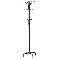 Collier 12 Hook Freestanding Coat Rack Hat Hanger - Black 