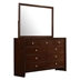 Serenity 9-Drawer Dresser with Mirror - Rich Merlot