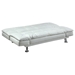 Dilleston Upholstered Tufted Convertible Sofa Bed - White Leatherette - Metal Legs - COA3990