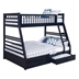 Ashton 2-Drawer Wood Twin Over Full Bunk Bed - Navy Blue