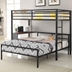 Fisher Twin Over Full Workstation Loft Bed Set - Gunmetal - Grey