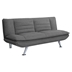 Julian Upholstered Tufted Convertible Sofa Bed - Grey - Chrome Finish Legs