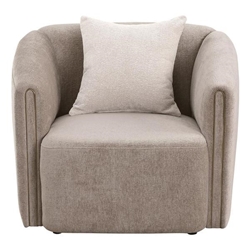 Townsend Chenille Upholstered Rolled Arm Chair - Latte - Brown 