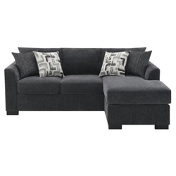 Storey Upholstered Sleeper Sectional Chaise Sofa - Dark - Grey 