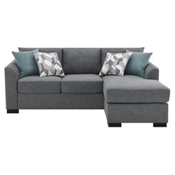 Storey Upholstered Sleeper Sectional Chaise Sofa - Grey 