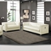 Chaviano Upholstered Track Arm Sofa Set - Pearl White - Ivory - 2-Piece