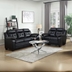 Finley Upholstered Padded Arm Tufted Sofa Set - Black - 2-Piece