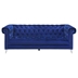 Bleker Upholstered Tuxedo Arm Tufted Sofa - Blue Velvet - Chrome Tapered Legs