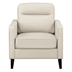 Jonah Accent Chair - Ivory Leatherette Fabric - Ivory Finish Frame