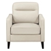 Jonah Accent Chair - Ivory Leatherette Fabric - Ivory Finish Frame - COA5052