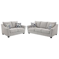 Tomkins Boucle Upholstered Sofa Set - Light Grey - 2-Piece 