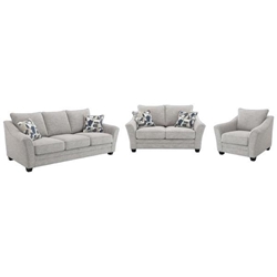 Tomkins Boucle Upholstered Sofa Set - Light Grey - 3-Piece 