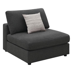 Serene Armless Chair - Charcoal Fabric - Grey 