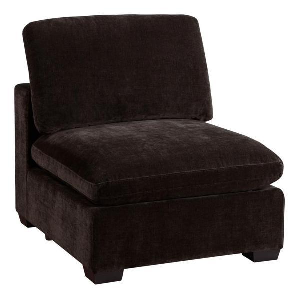 Lakeview Armless Chair - Dark Chocolate Fabric - Dark Chocolate Finish Frame - Brown 