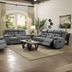 Higgins Upholstered Motion Reclining Sofa Set - Grey - 2-Piece