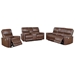 Greenfield Power Reclining Sofa Set - Saddle Brown Leatherette - 3-Piece - COA5500