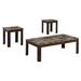 Rhodes Faux Marble Top Coffee Table Set - Brown - 3-Piece - COA5551