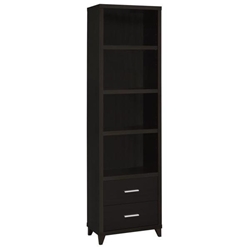 Lewes 4-Shelf Engineered Wood Media Tower - Cappuccino - Brown 