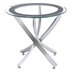 Brooke Round Glass Top Side End Table Metal Base Chrome - Silver